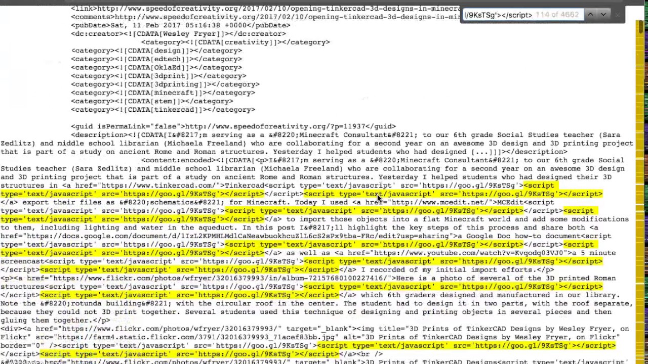 WordPress Javascript Injection Hack