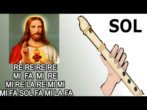 Protégeme señor con tu espíritu, flauta dulce fácil, tutorial con animación, easy flute recorder