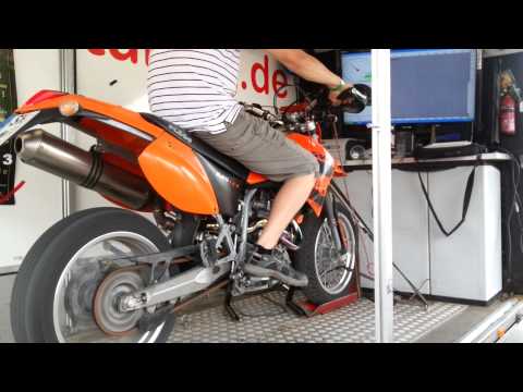 KTM 625 SXC SMC Supermoto Prüfstand - Dyno