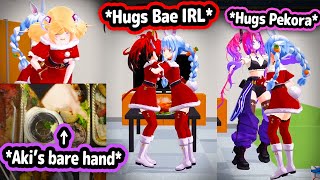 Bae and Other HoloGirls Hug Pekora IRL On-Stream and Aki Shows Her Bare Hands Accidentally【Hololive】