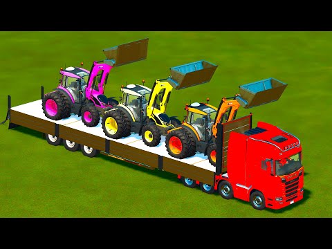 LAND OF COLOR! TRANSPORTING COLORED TRACTORS WITH A SCANIA TRUCK - FARMING SIMULATOR 2022