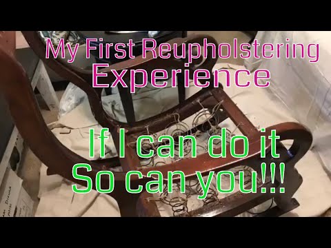 Antique Rocking Chair Reupholstered Part 1