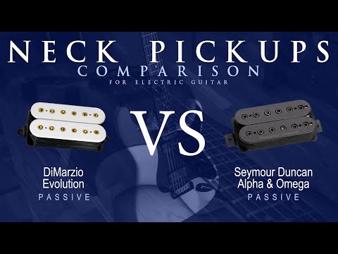 DiMarzio EVOLUTION vs Seymour Duncan ALPHA & OMEGA - Passive Neck Guitar Pickup Comparison Tone Demo