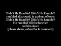 DIDN’T HE RAMBLE? Lyrics Words text trending New Orleans funeral sing along music song