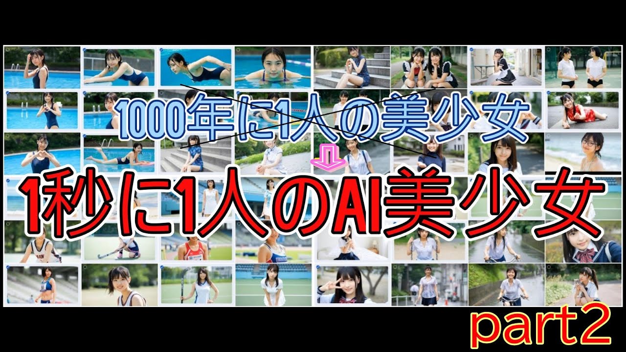【AI美少女】【生成AI動画】1秒に1人のAI美少女 part2【AIgirls】【AIvideo】