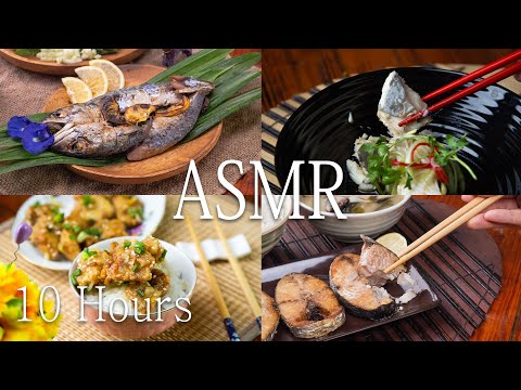 10 Hours of ASMR Fish Cooking | Relaxing Seafood Recipes for Sleep & Study (No Talking)