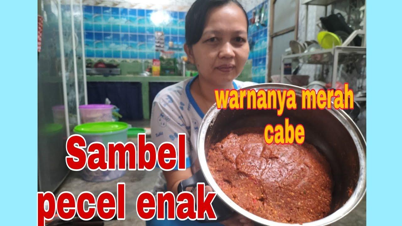 Resep sambel pecel enak,warna nya syantik merah cabe