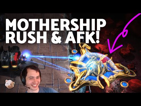 We paid a Pro to do Troll Builds: Mothership Rush + AFK Build | Twitch Plays Astrea #4 - StarCraft 2