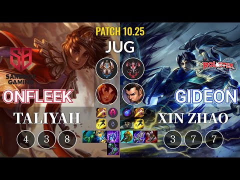 SB OnFleek Taliyah vs KT GIDEON Xin Zhao Jungle - KR Patch 10.25