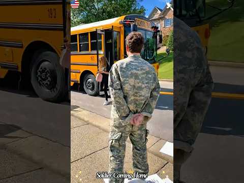 Soldier Surprises Daughter Upon Returning Home#respect #reunion #familythings#surprise #soldier
