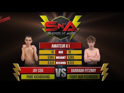 Shock N Awe 32 Amateur Kickboxing - Jay Cox Vs Darragh Fitzroy