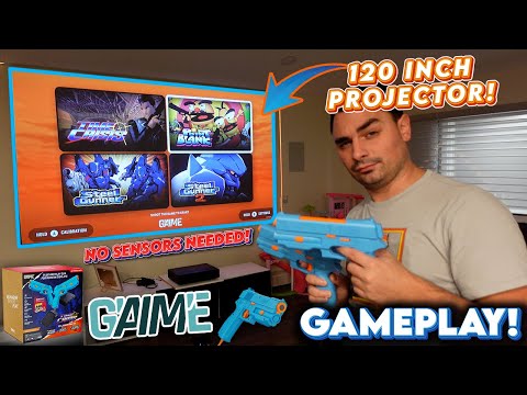 Gaime Plug and Play LightGun Console With Time Crisis! Gameplay on a 120 Inch Projector Screen!