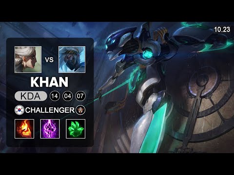 Khan Camille Top vs Akali - KR Challenger Patch 10.23