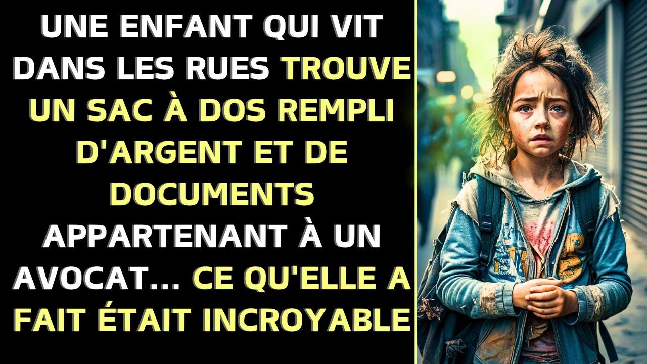 UNE ENFANT QUI VIT DANS LES RUES TROUVE UN SAC À DOS REMPLI D'ARGENT ET DE DOCUMENTS APPARTENANT À