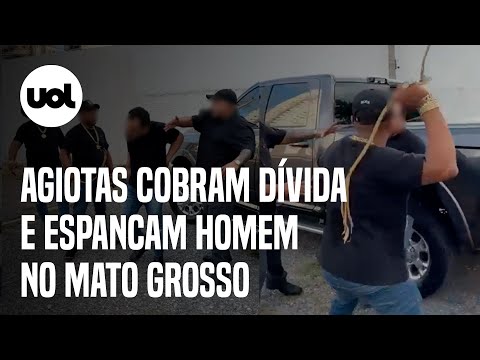 Agiotas cobram dívida e espancam homem em Cuiabá; vídeo mostra abordagem