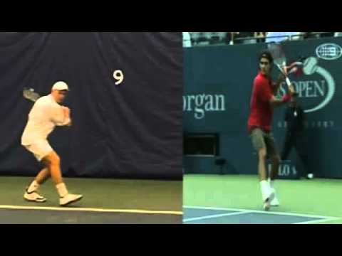 Aleksey Vayner, Roger Federer; one-handed backhand analysis