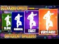 FORTNITE SCENARIO EMOTE AT DIFFERENT SPEEDS! (SLOW, NORMAL, FAST, VERY FAST...)