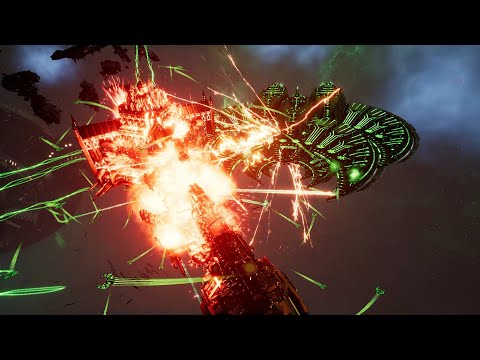 Necrons vs Adeptus Mechanicus - Skalgrim Mod - Massive Battle - Battlefleet Gothic Armada 2