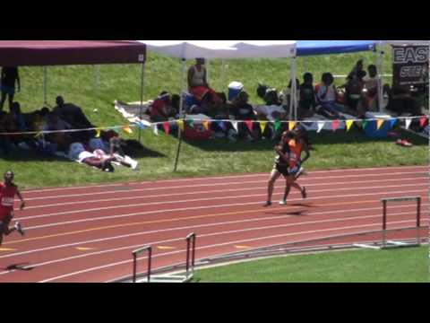 Charlyncia Stennis 400m lane 5 - 1.03.08 2010 USA Youth TF Champ.mpg