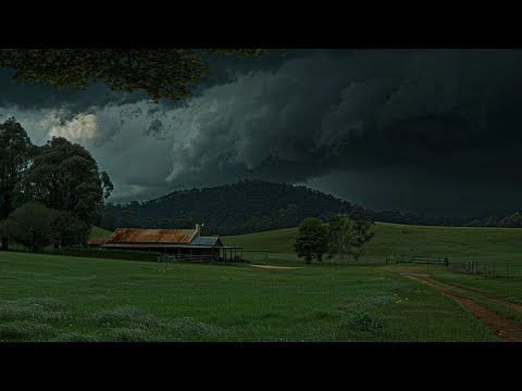 The Scary Storm is Approaching your Farm | High winds and thunder | 11 Hours of Relaxation