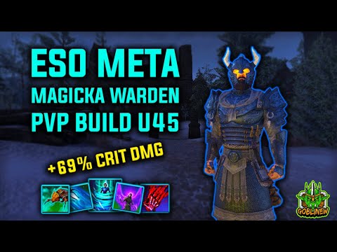 ESO META MAGICKA WARDEN PVP BUILD U45 l +69% Crit DMG l 1vX, 2vX, 3vX