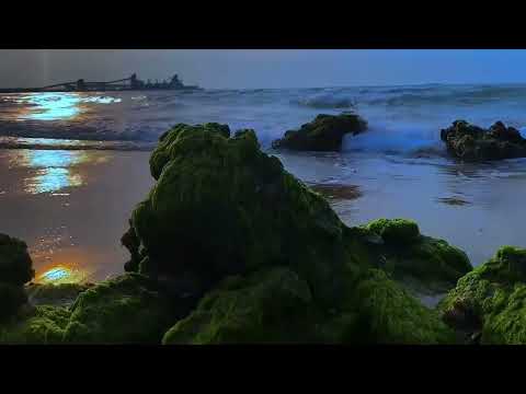 4K Calming Ocean Sunset Ambience. Gentle Wave Sounds - White Noise ASMR -  Sea Ocean Sounds LIVE