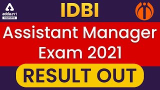 IDBI Bank Assistant Manager 2021 Result Out | IBDI Bank Cut Off 2021