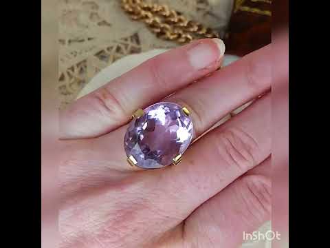 Vintage Amethyst Cocktail Ring in 14ct Gold - SKU 1120