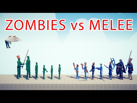 ZOMBIES Team vs MELEE Team - Totally Accurate Battle Simulator TABS