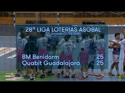 LIGA LOTERIAS ASOBAL J22 BM Benidorm - Quabit Guadalajara 25 - 25