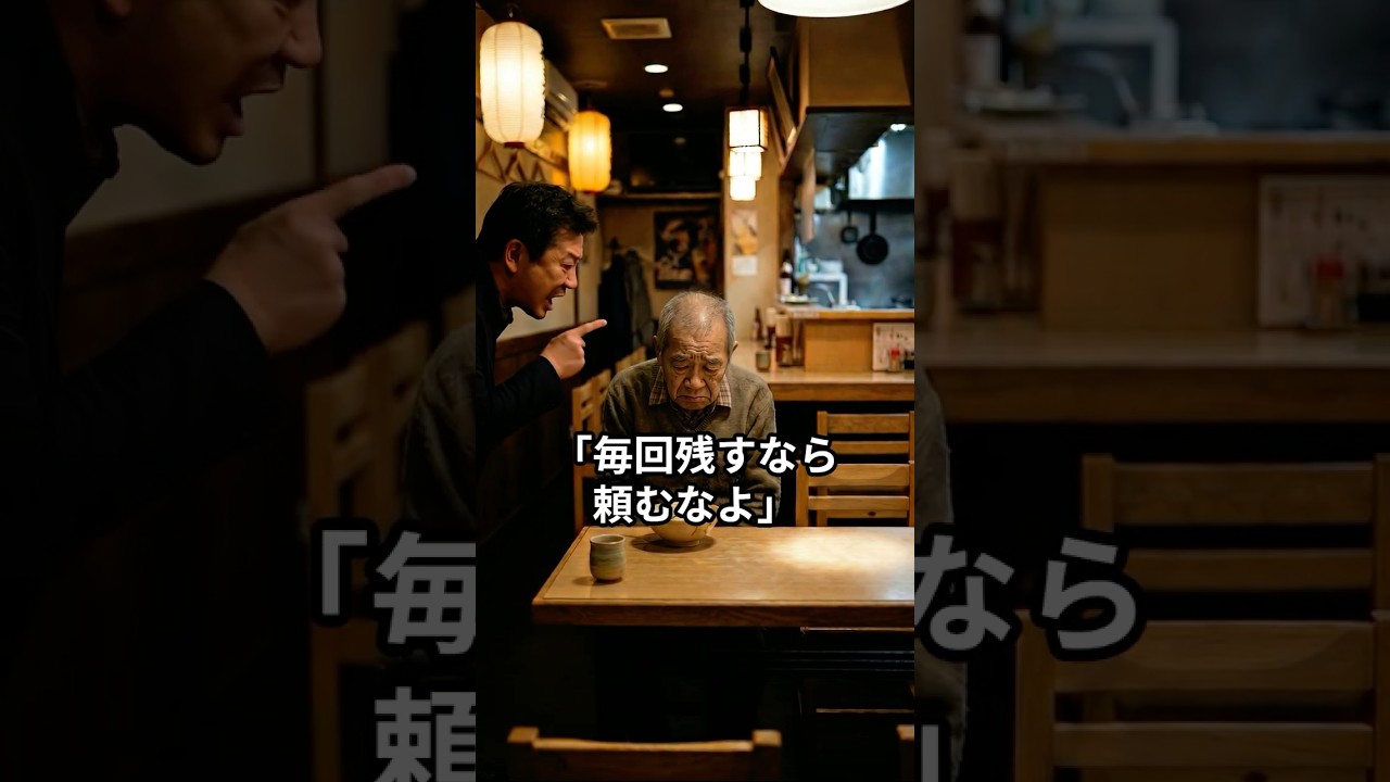 半分だけ残す老人を責めた客、その直後に後悔する　＃60代,＃70代,＃シニア,＃スカッとする話,＃朗読,＃ドラマ