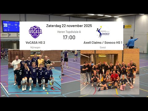 VoCASA H2 - Sovoco  H1 (22 nov 2025, 17.00u) Topdivisie Heren Volleybal
