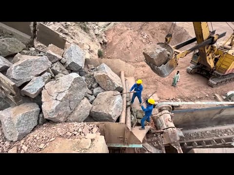 "Huge Rocks Crushing Process. Super Satisfying Stone Crushing Process by Jaw Crusher #rockcrusher"
