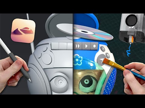 creating a 'CD Player Helmet' 3D printed sculpture