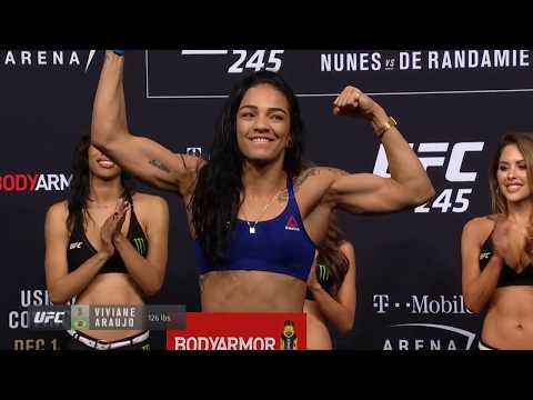 Jessica Eye vs. Viviane Araújo - Weigh-in Face-Off - (UFC 245: Usman vs. Covington) - /r/WMMA