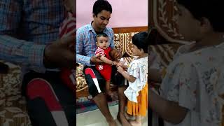 first Raksha Bandhan with sister#cutebaby# Raksha Bandhan festival#funnyvideo