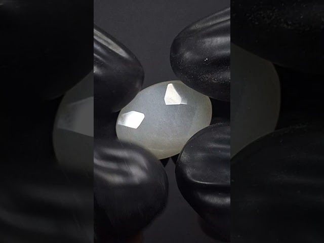 حجر القمر ذو التوهج الأبيض طبيعي قص أوجه مترش رائع