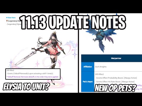 Elysia Is AMAZING At T0? INSANE F2P Unit - 11.13 Update Notes [Seven Knights: Rebirth]