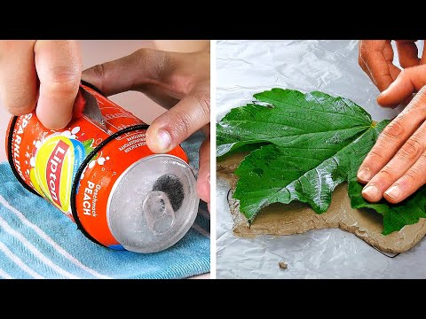 リサイクルされた物を使った庭の装飾