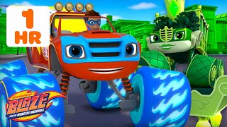 Download lagu Blaze Defeats the Green Queen & More SUPERHERO Rescues! 👑 w/ AJ | Blaze and the Monster Machines mp3