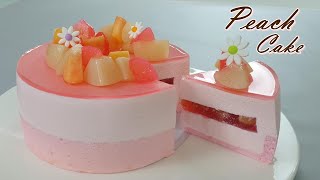 🍑 복숭아 무스케이크 만들기 / 복숭아 젤리/ How to make a lovely peach mousse cake / Peach jelly recipe / Fruit Cake