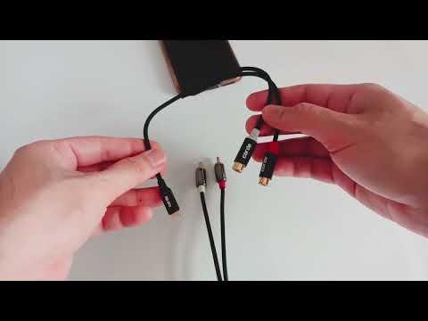 How to deal with RCA cable on Apple iPhone with Lightning to 2 female Stereo built-in DAC adapter