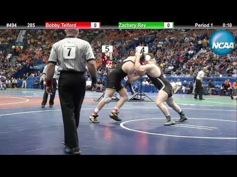 285 -  Bobby Telford (Iowa) vs Zachery Rey (Lehigh) - 2012 NCAA Wrestling Quaterfinals
