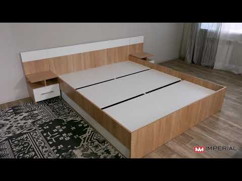 Кровать Алена 160 с основанием под матрас Венге/Дуб молочный