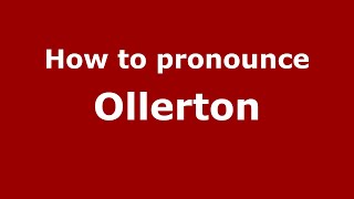 How to pronounce Ollerton