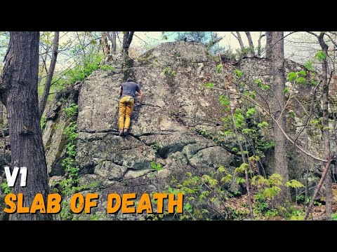 Slab of Death (V1) Highball | Plateau Bouldering