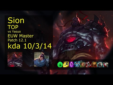 Rank 1 EUW Sion: Top vs Yasuo