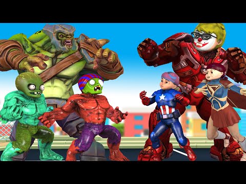 Avenger Hero Nick transform Nickhulk vs Team Giant Zombie Saves Papa Nick - Scary Teacher 3D Story