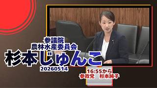 16:55から参政党【杉本じゅんこ】【杉本純子】🍊参議院農林水産委員会🍊20260514　#参政党 #杉本じゅんこ
