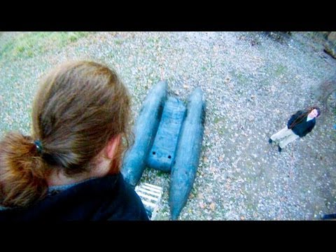 3 Guys Diving off a Ladder into an Inflatable Raft - GoPro HD